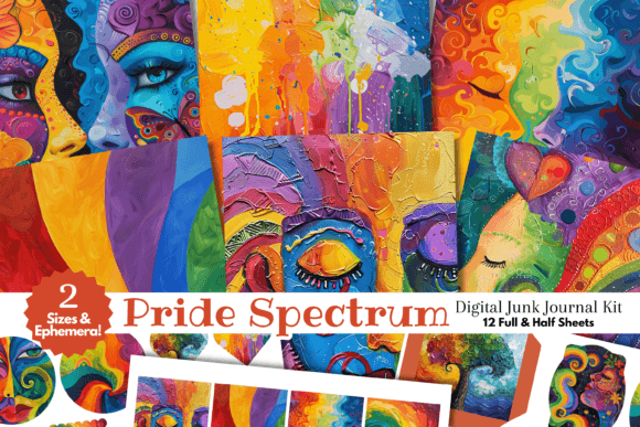 Crafting Identity: The Whimsical Rainbow Pride Junk Journal Style