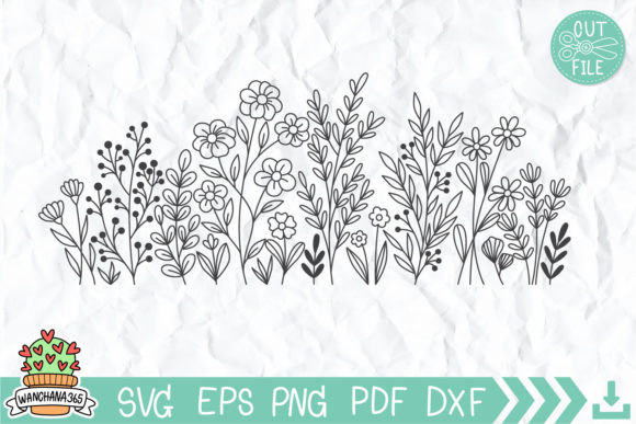 Hand Drawn Wildflower and Leaf Svg: A Botanical Design Essential