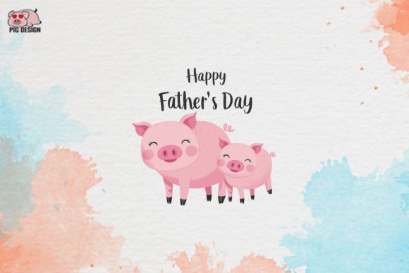 Happy Father's Day Pig Clipart PNG: Adorable Graphics for Every Project