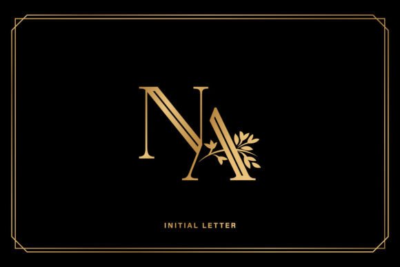 NA Initial Letter with Floral Designs: A Timeless Touch