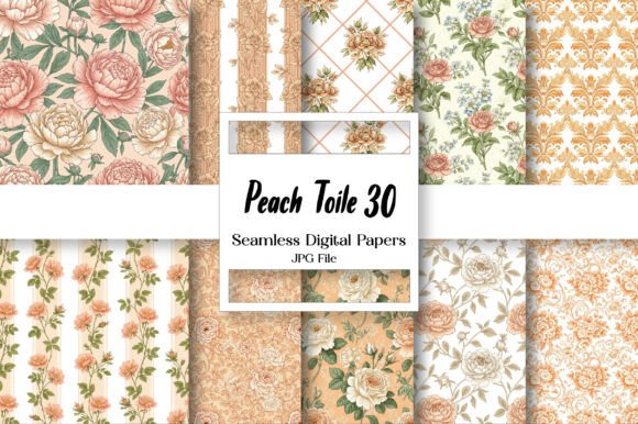 Peach Toile Digital Paper Pack: A Designer's Guide to Vintage Charm