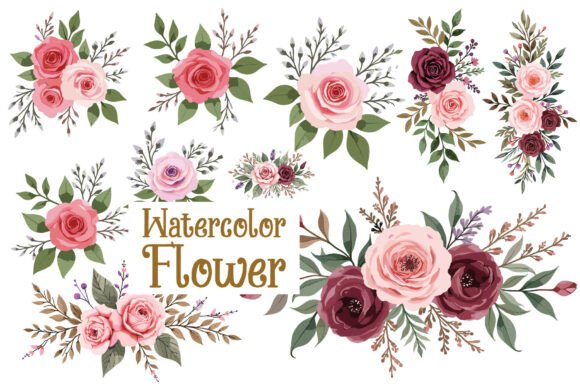 Rose Watercolor Floral Set: A Designer's Asset for Timeless Elegance