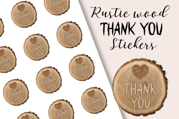 Rustic Wood Thank You Stickers for Authentic Branding