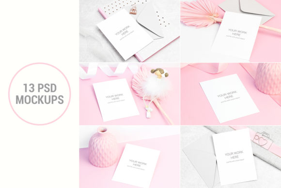 Set of Invitation Card Mockup: A Complete Pink Love Design Toolkit
