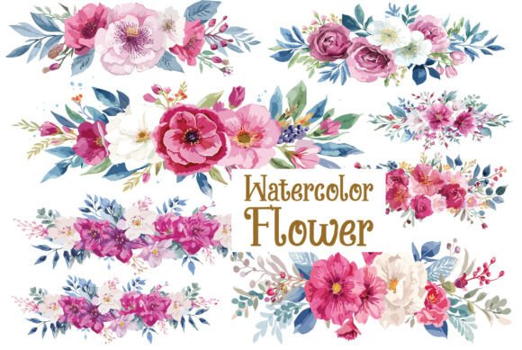 Stunning Pink Watercolor Floral Clipart for Every Creator