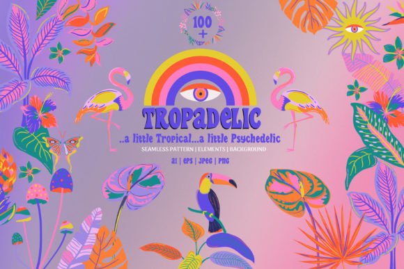 Unleash Tropadelic Energy: The Psychedelic Tropical Pattern Collection