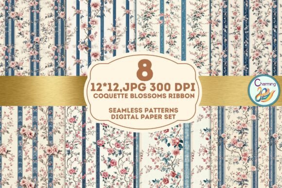 Unveiling Seamless Paper: Coquette Blossoms Ribbon