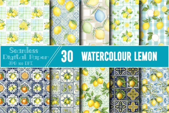 Watercolour Lemon Seamless Pattern Pack: A Designer's Sunny Toolkit